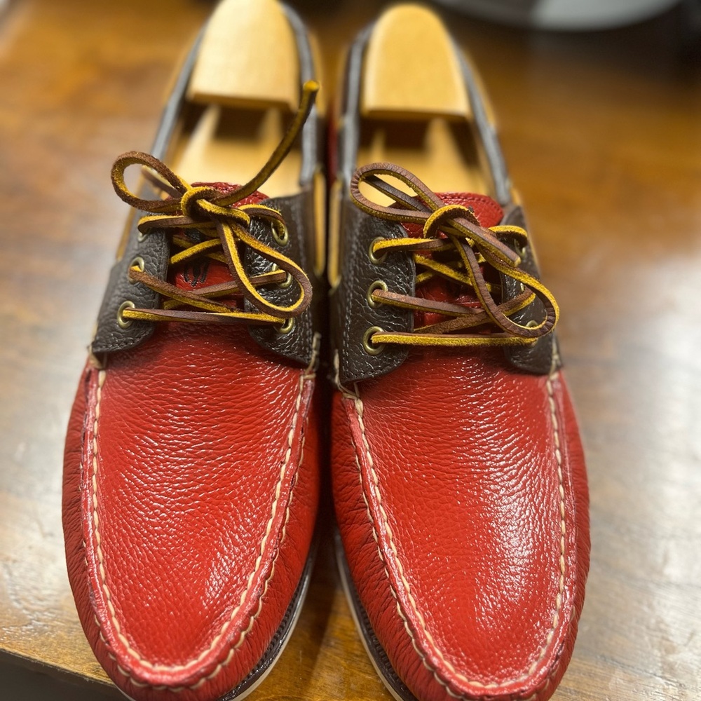 Polo by Ralph Lauren Red and Brown Leather Loafers